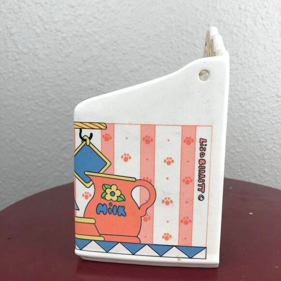 Vintage Artsy Lisa Berette Fat Orange Kitty Cat Recipe Card Holder Made in Japan - Picture 8 of 14